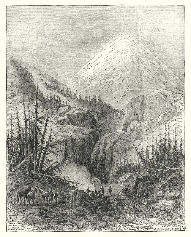 Popocatapetl, a montanha do fumo (gravura) de English School