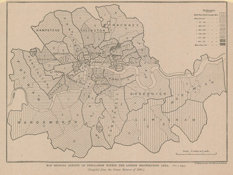 População dentro da área de registro de Londres de English School