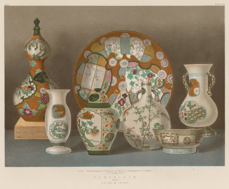 Porcelana da China e Japão de English School