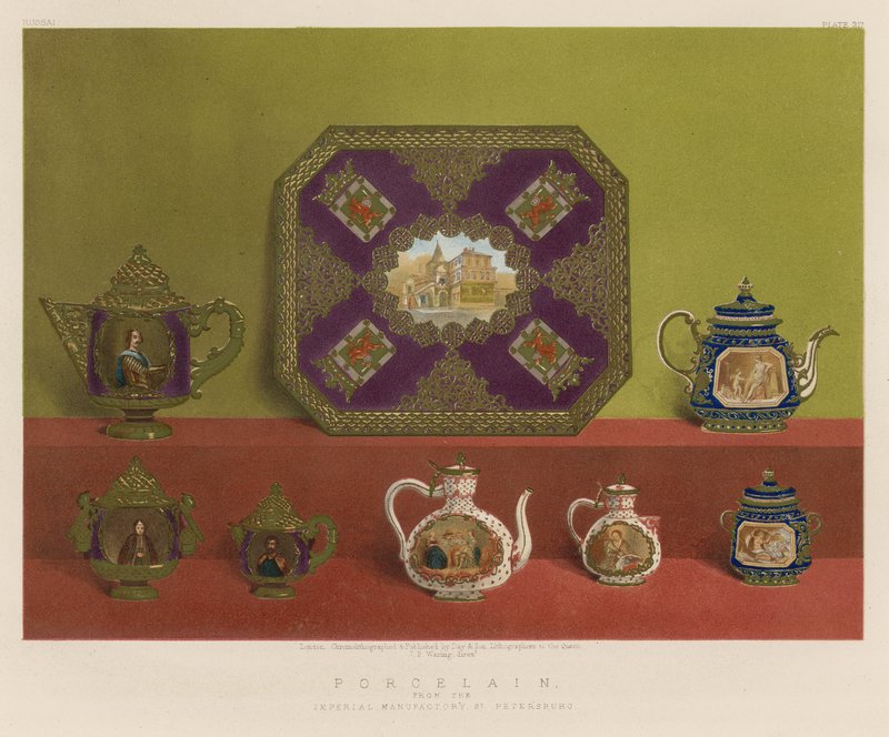 Porcelana de The Imperial Manufactory, São Petersburgo de English School