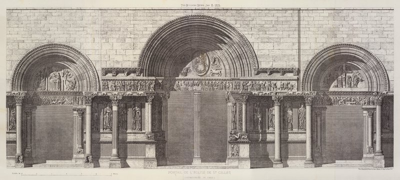 Portal da Igreja de São Gilles, Departamento do Jardim (gravura) de English School