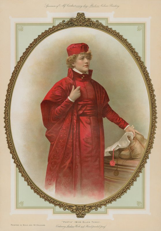 Portia, senhorita Ellen Terry de English School