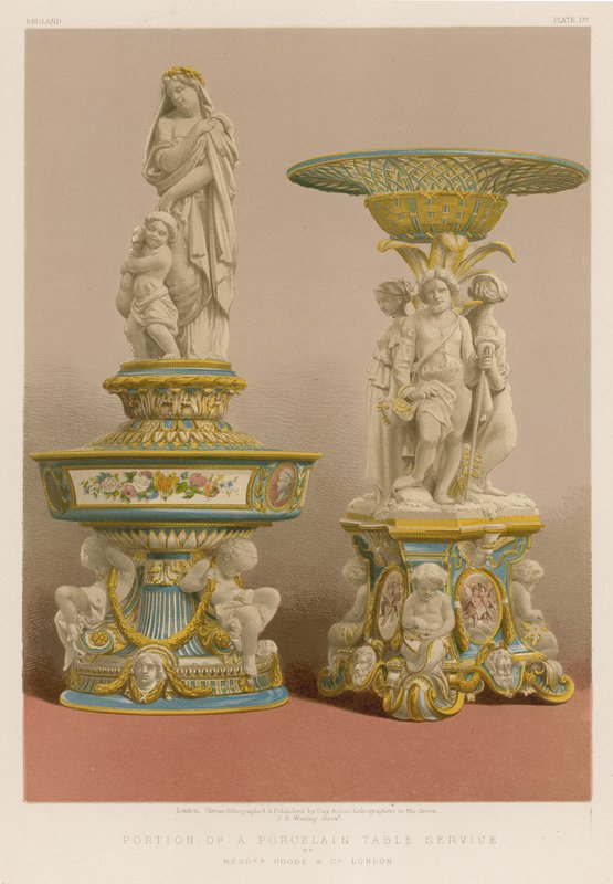 Porção de um serviço de mesa de porcelana por parte dos senhores Goode e Co, Londres de English School