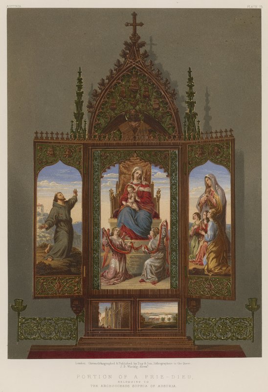 Porção de um Prie-Dieu pertencente à arquiduquesa Sofia da Áustria de English School