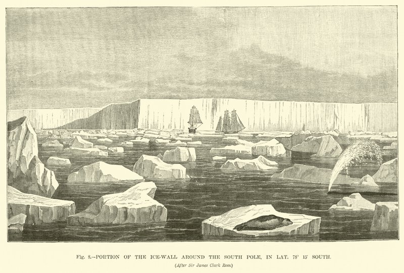 Porção da parede de gelo ao redor do Pólo Sul, em Latitude 78 ° 15 Sul de English School