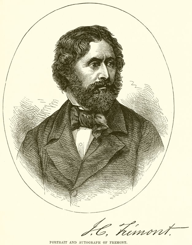 Retrato e autógrafo de Fremont de English School
