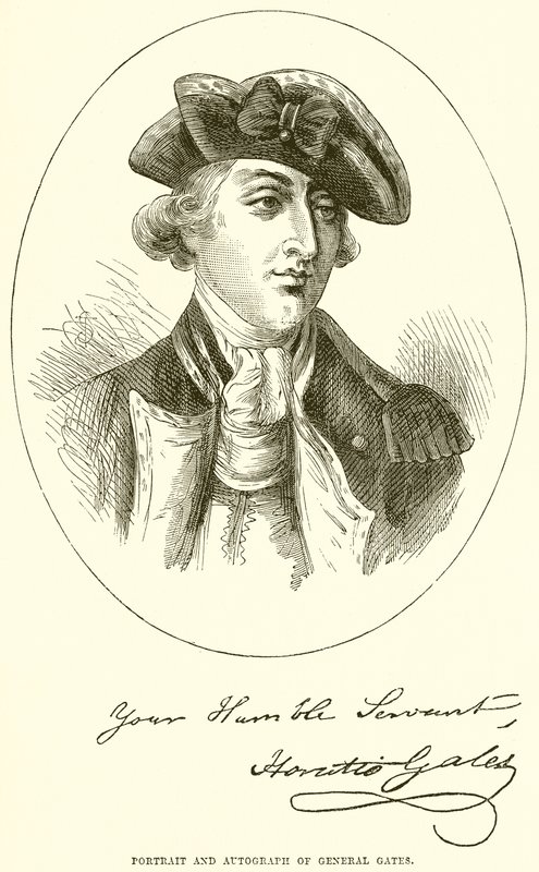 Retrato e autógrafo de General Gates de English School