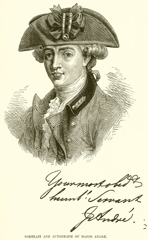Retrato e autógrafo do major André de English School