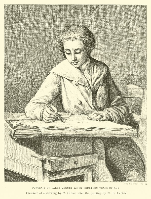 Retrato de Carle Vernet aos quatorze anos de idade de English School