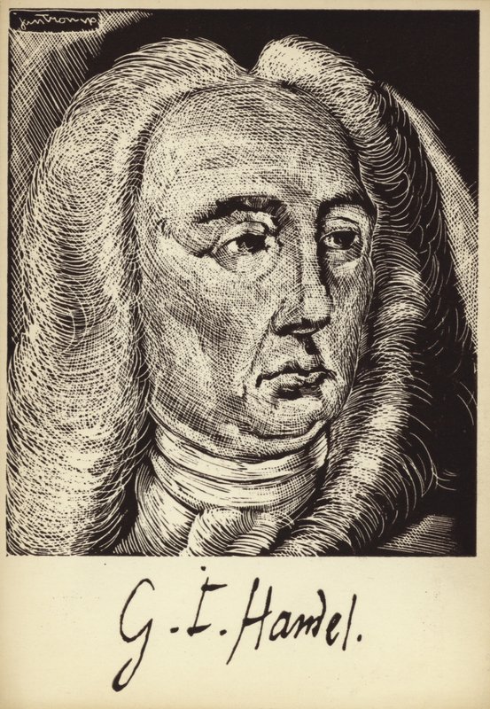 Retrato de George Friedrich Handel de English School