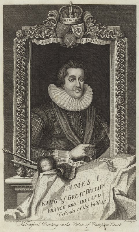 Retrato de James I da Grã-Bretanha e Irlanda de English School