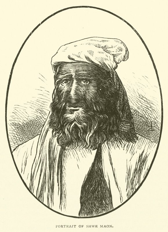 Retrato de Shwe Maon (gravura) de English School
