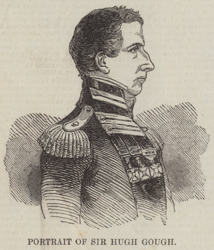 Retrato de Sir Hugh Gough (gravura) de English School