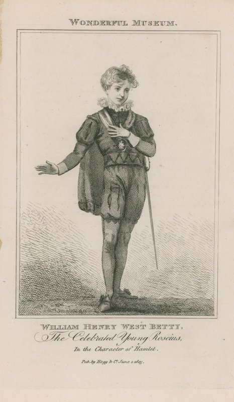 Retrato de William Henry West Betty como Hamlet de English School