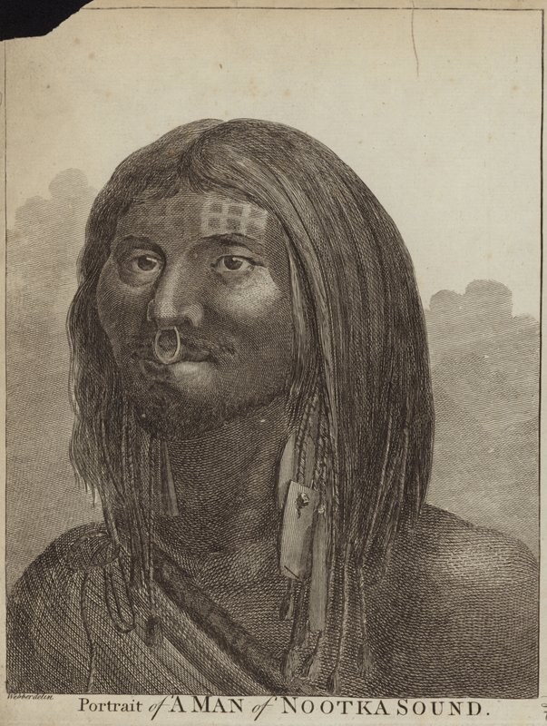 Retrato de um homem de Nootka Sound de English School