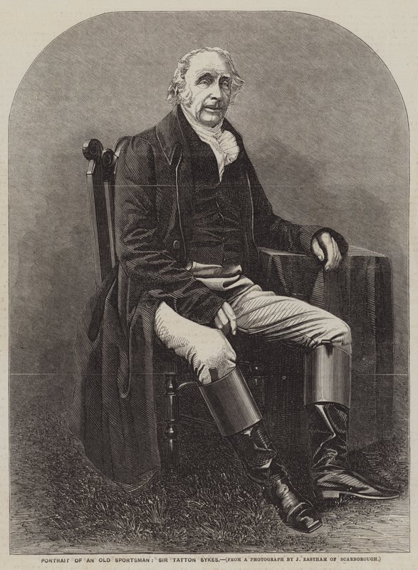 Retrato de um velho desportista, Sir Tatton Sykes (gravura) de English School