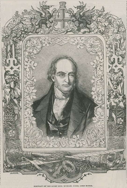 Retrato do hon direito Michael Gibbs, senhor prefeito de English School