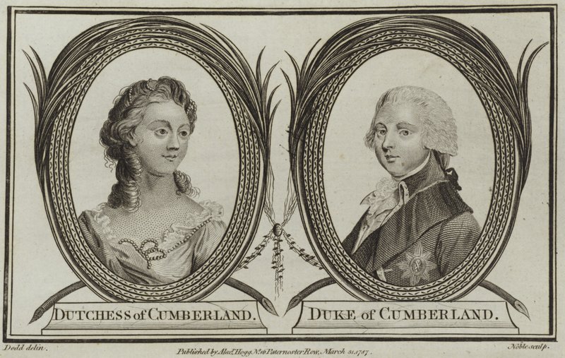 Retratos da Duquesa e Duque de Cumberland de English School