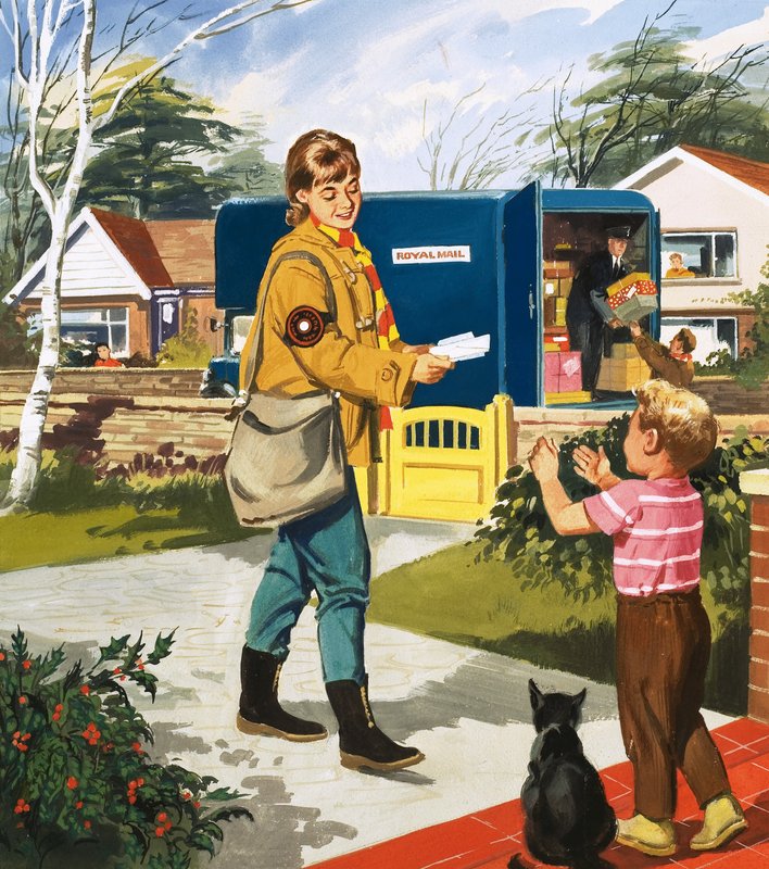 Carteiro e postwoman de English School