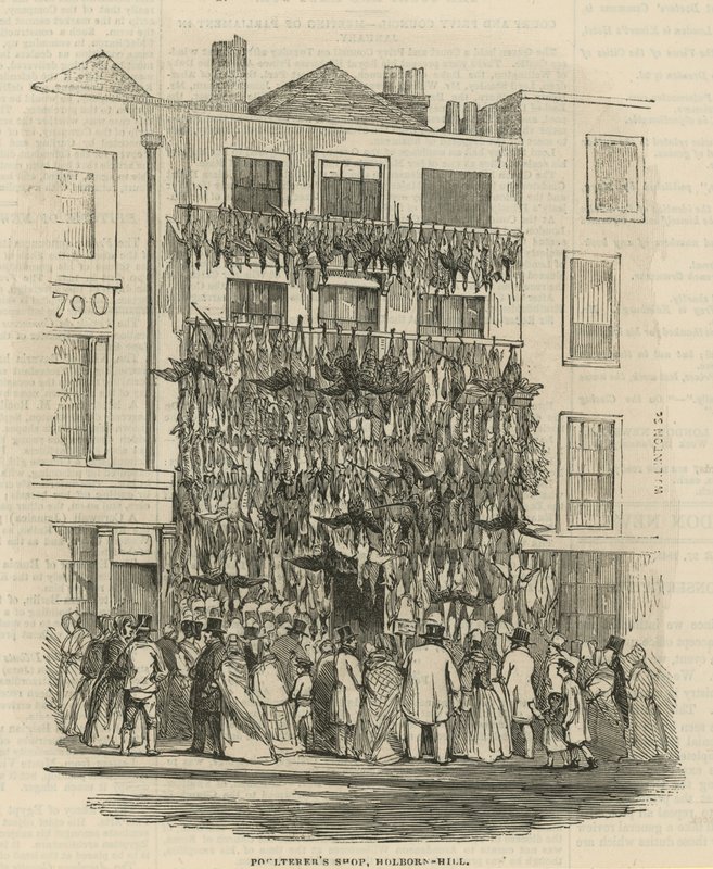 Loja de Poulterers em Holborn Hill de English School