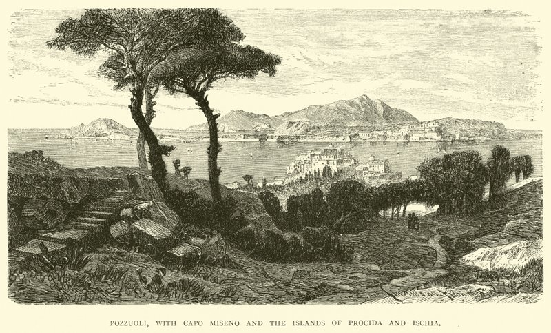 Pozzuoli, com Capo Miseno e as ilhas de Procida e Ischia de English School