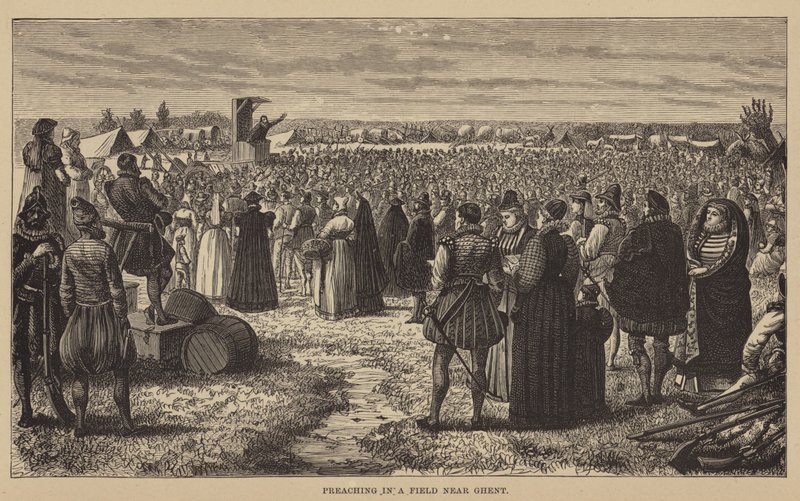 Pregação num Campo perto de Gante (gravura) de English School