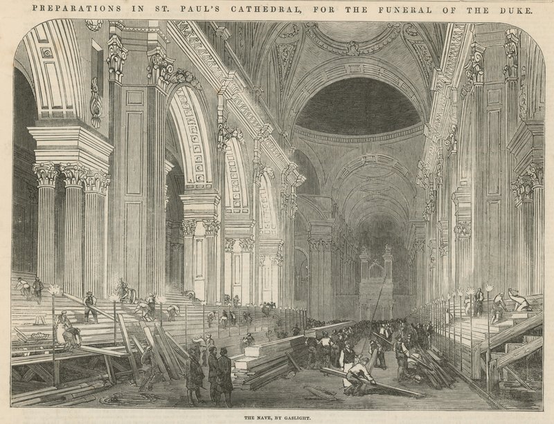 Preparações em St Pauls Cathedral para o funeral do duque de English School