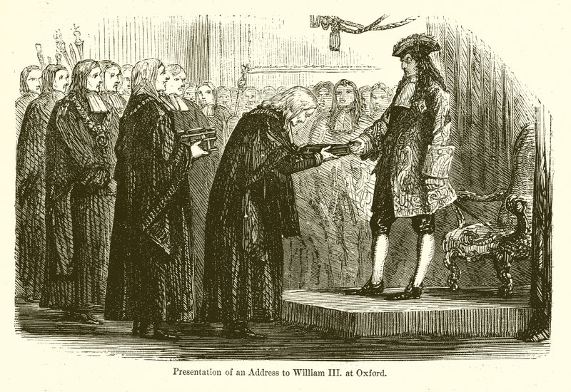 Apresentação de um endereço para William III. em Oxford de English School