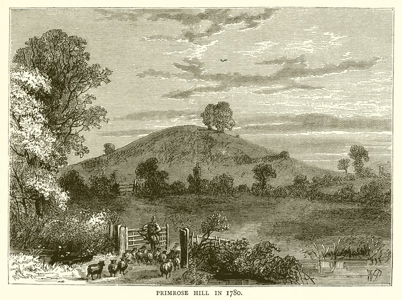 Primrose Hill em 1780 de English School