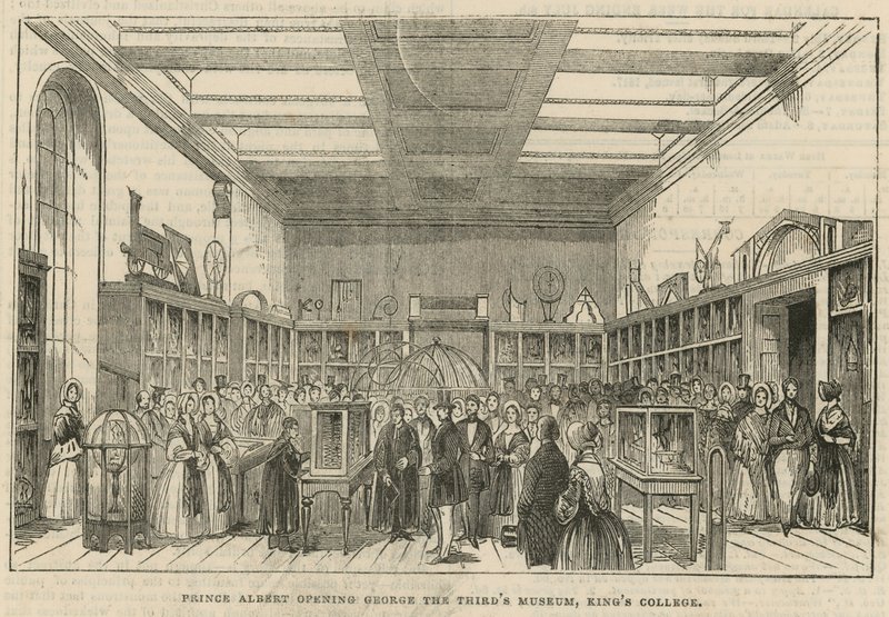 Príncipe Albert abrindo o Museu George the Thirds, Kings College, Londres de English School
