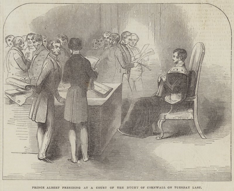 Príncipe Alberto presidindo a Corte do Ducado da Cornualha na terça-feira passada (gravação) de English School