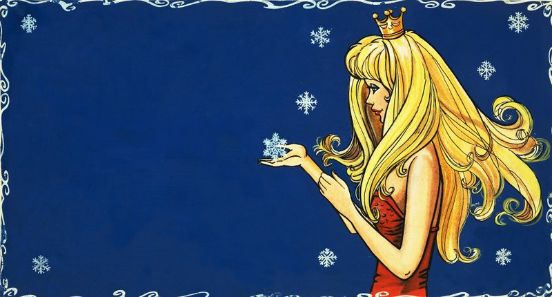 Princesa pegando floco de neve de English School