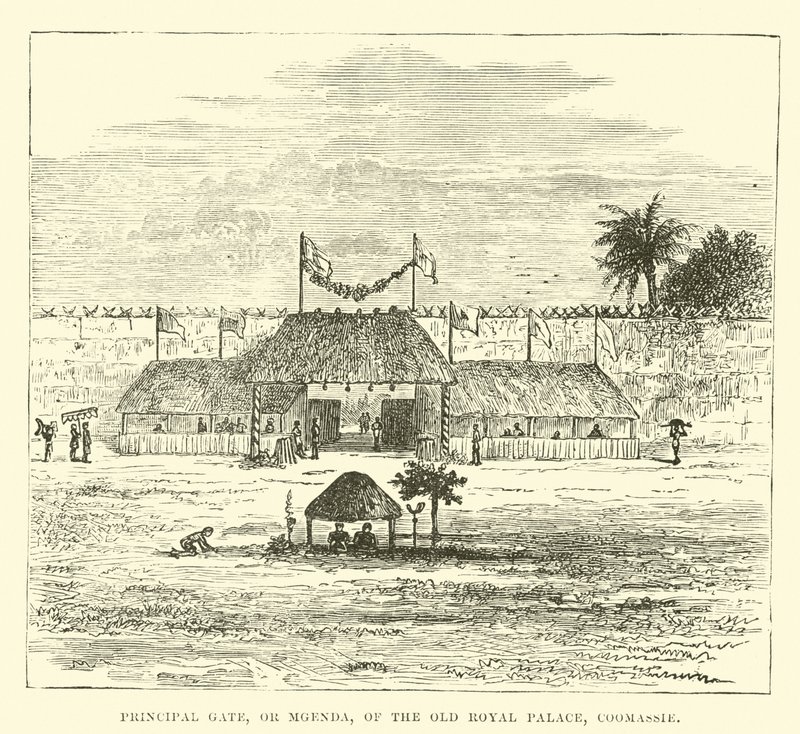 Portão Principal, ou Mgenda, do Antigo Palácio Real, Coomassie de English School