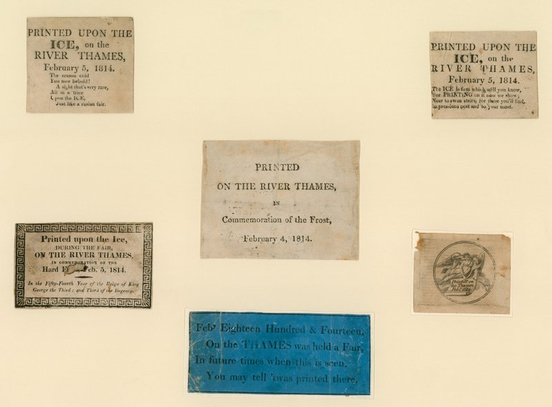 Lembranças impressas da feira de geada de 1814 de English School