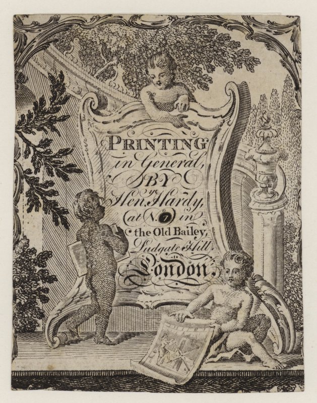 Impressora, Henry Hardy, cartão comercial de English School
