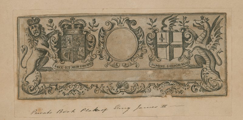 Private Book Plate do rei James II de English School