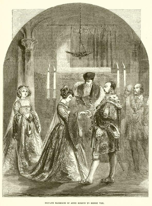 Casamento privado de Ana Bolena a Henrique VIII de English School