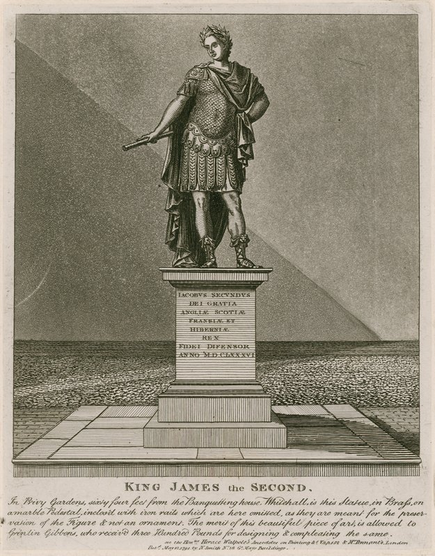 Jardim Privado de Westminster, Estátua do Rei Jaime II de English School