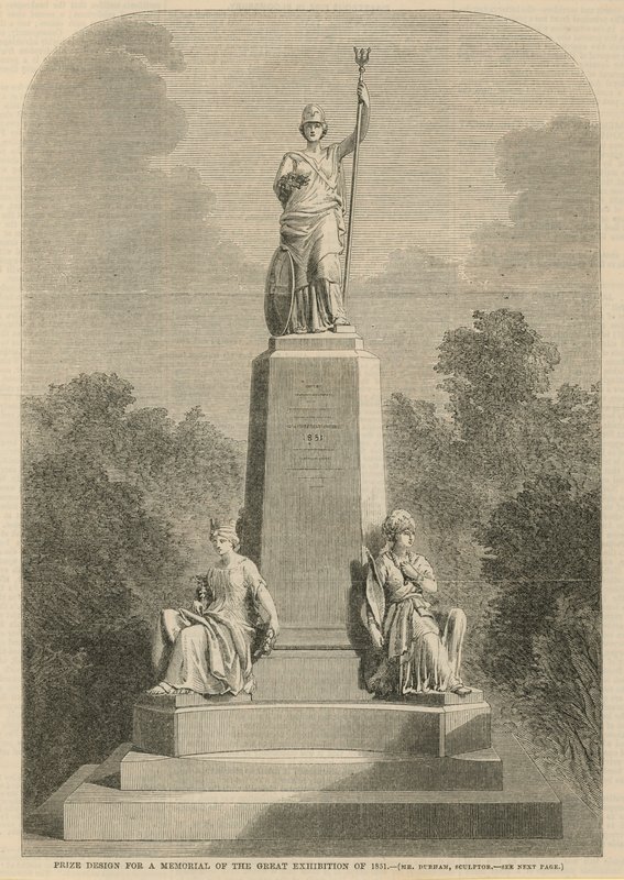 Design do prêmio para um memorial da Grande Exposição de 1851 de English School