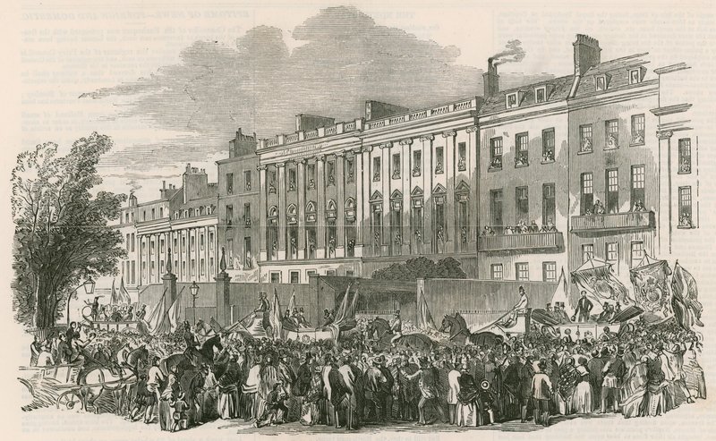 Procissão da Liga de Temperança de Londres em Lincolns Inn Fields, Londres de English School