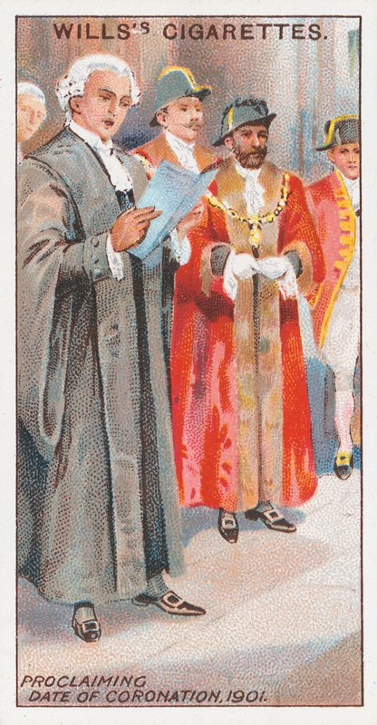 Proclamando a data da coroação, 1901 de English School