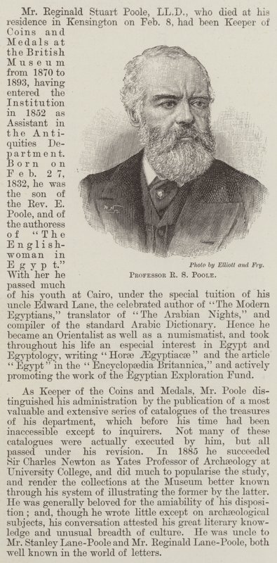 Professor R S Poole (gravura) de English School