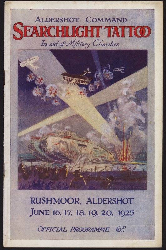 Programa para o Aldershot Searchlight Tattoo, Rushmoor, Aldershot, Hampshire de English School