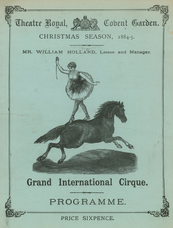 Programa para o Teatro Real, Covent Garden, Londres, época de Natal 1884-85 de English School