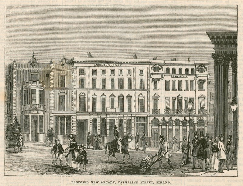 Nova arcada proposta, Catherine Street, Strand, Londres de English School