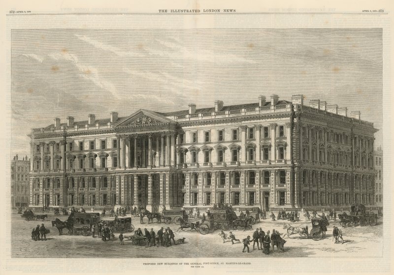 Proposta de novos edifícios da estação geral de correios de English School