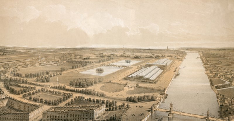 Local proposto para o Palácio de Cristal em Battersea Park de English School
