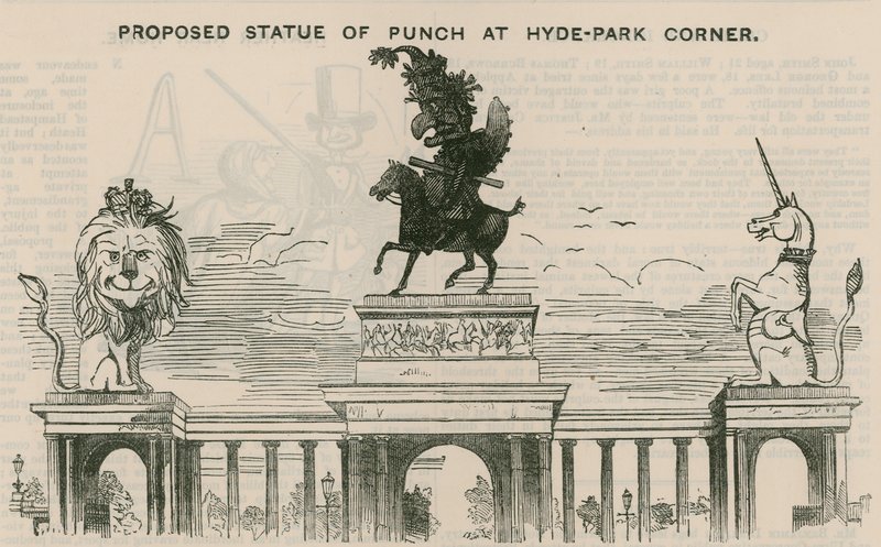Proposta de estátua de Punch no Hyde Park Corner de English School