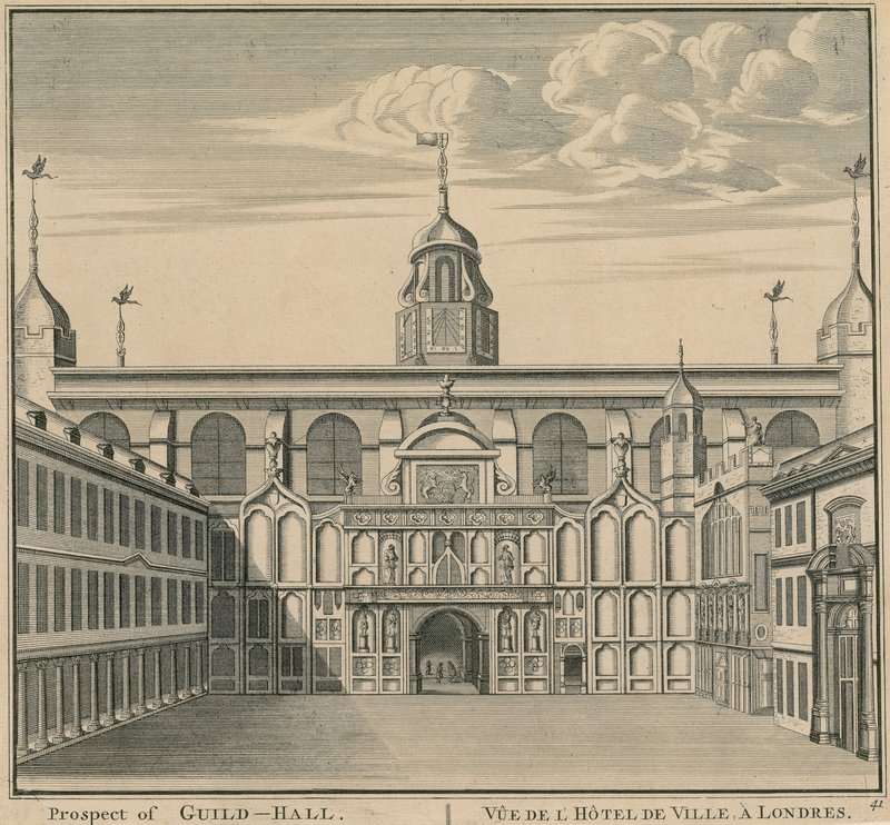 Perspectiva de Guildhall, Londres de English School