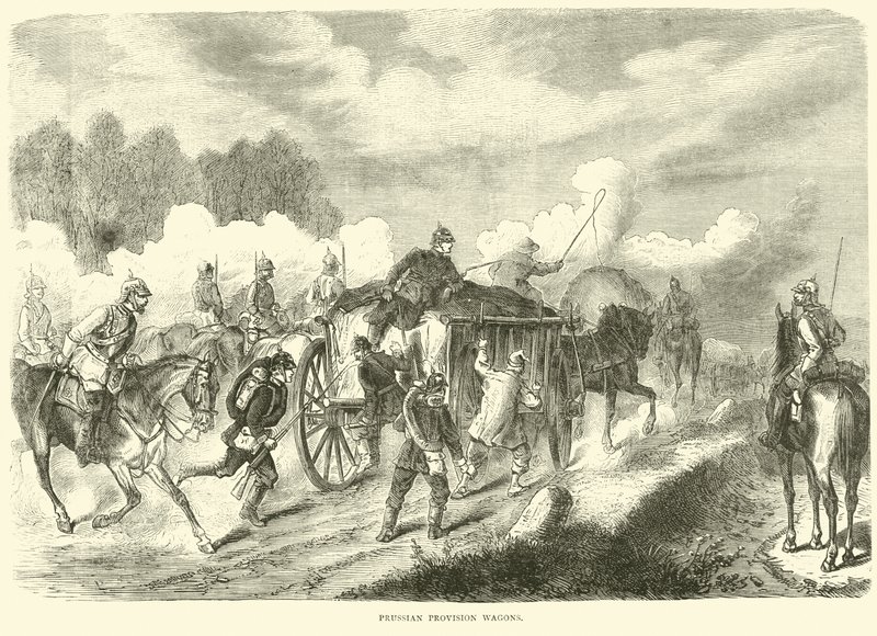 Vagões de provisão prussiana, setembro de 1870 de English School